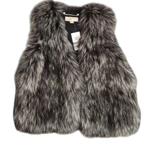Michael Kors Faux Fur Vest Coyote Sliver Gray